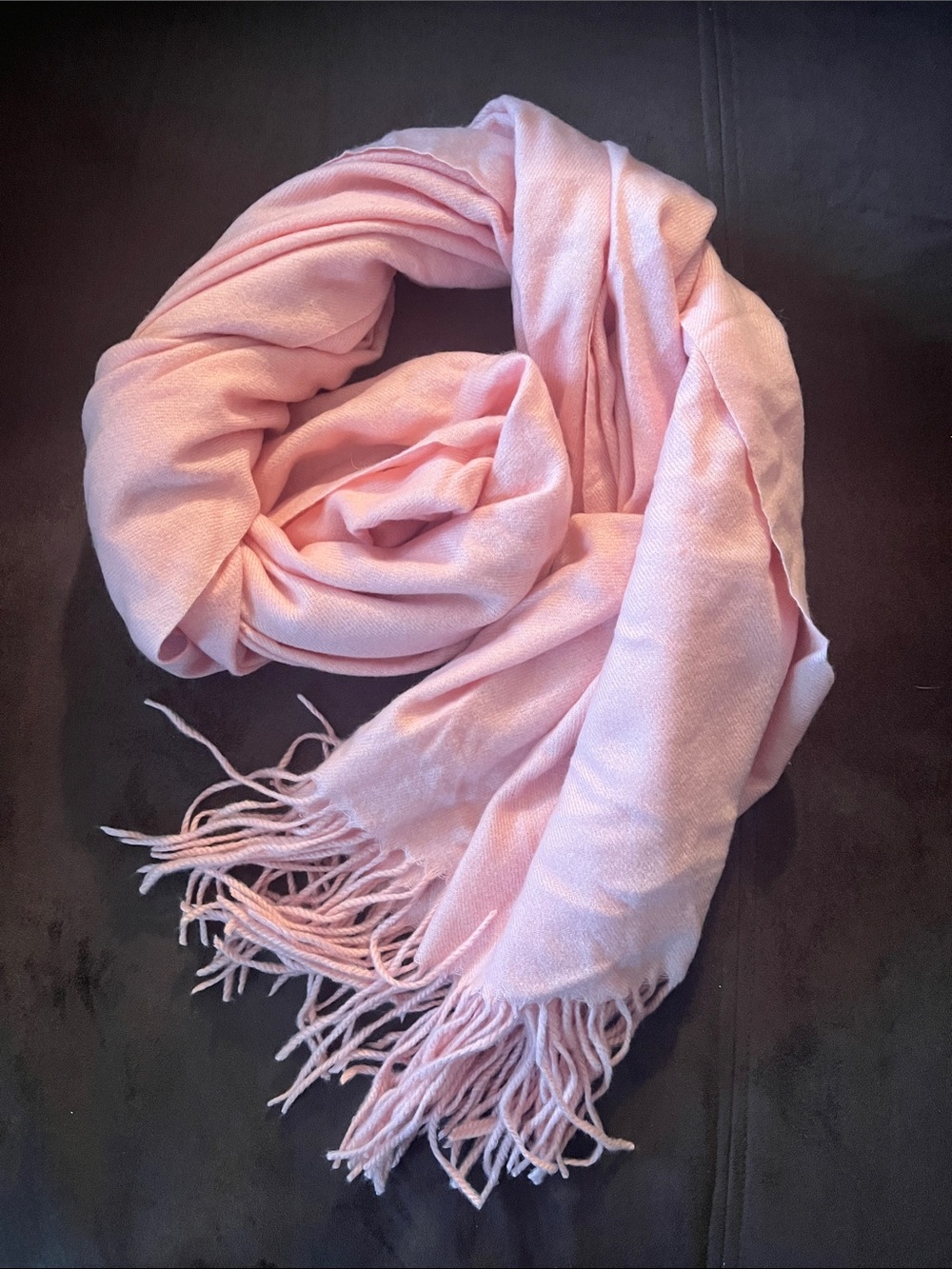 Soft Pink Women's Fringe Scarf - Classic Accessory